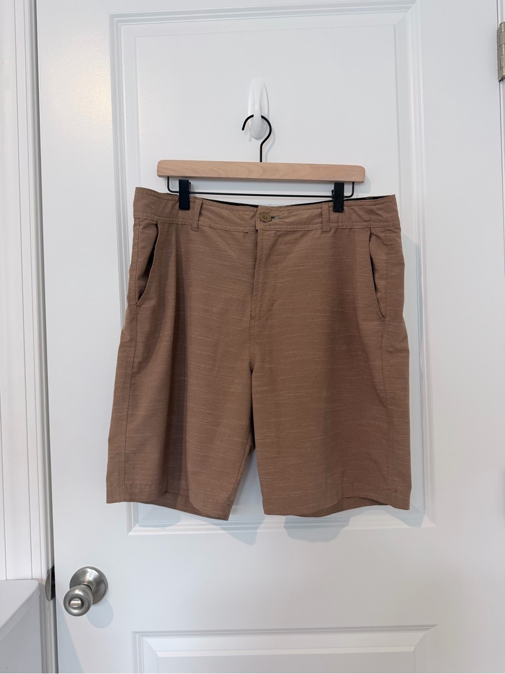 George Men's Tan Flat-Front Shorts